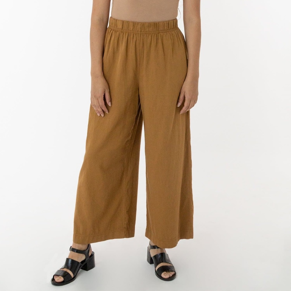LA Apparel Cotton Twill Wide Leg Pants Size S